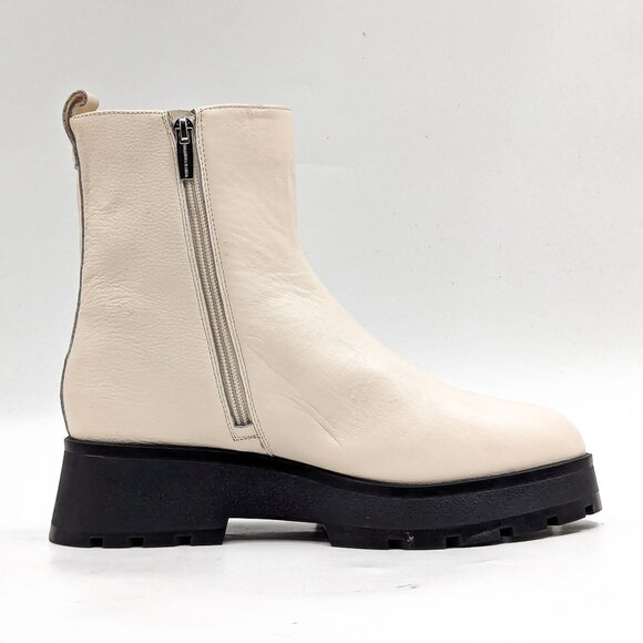 Vince Camuto Women Frames White Leather Platform Festival Zip Ankle Boots sz 8.5 - Picture 10 of 11
